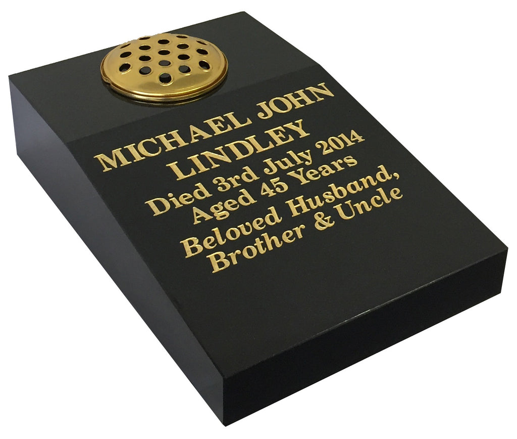 18" x 12" Black Granite Memorial Wedge
