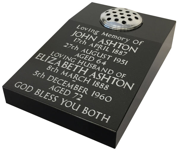 18" x 12" Black Granite Memorial Wedge