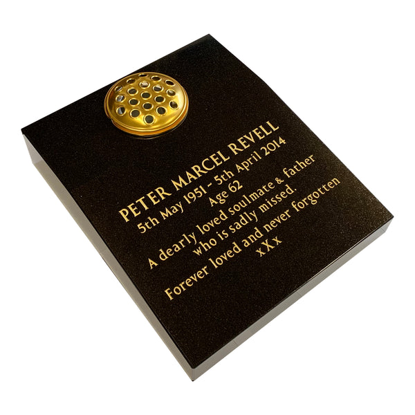 18" x 15" Black Granite Memorial Wedge