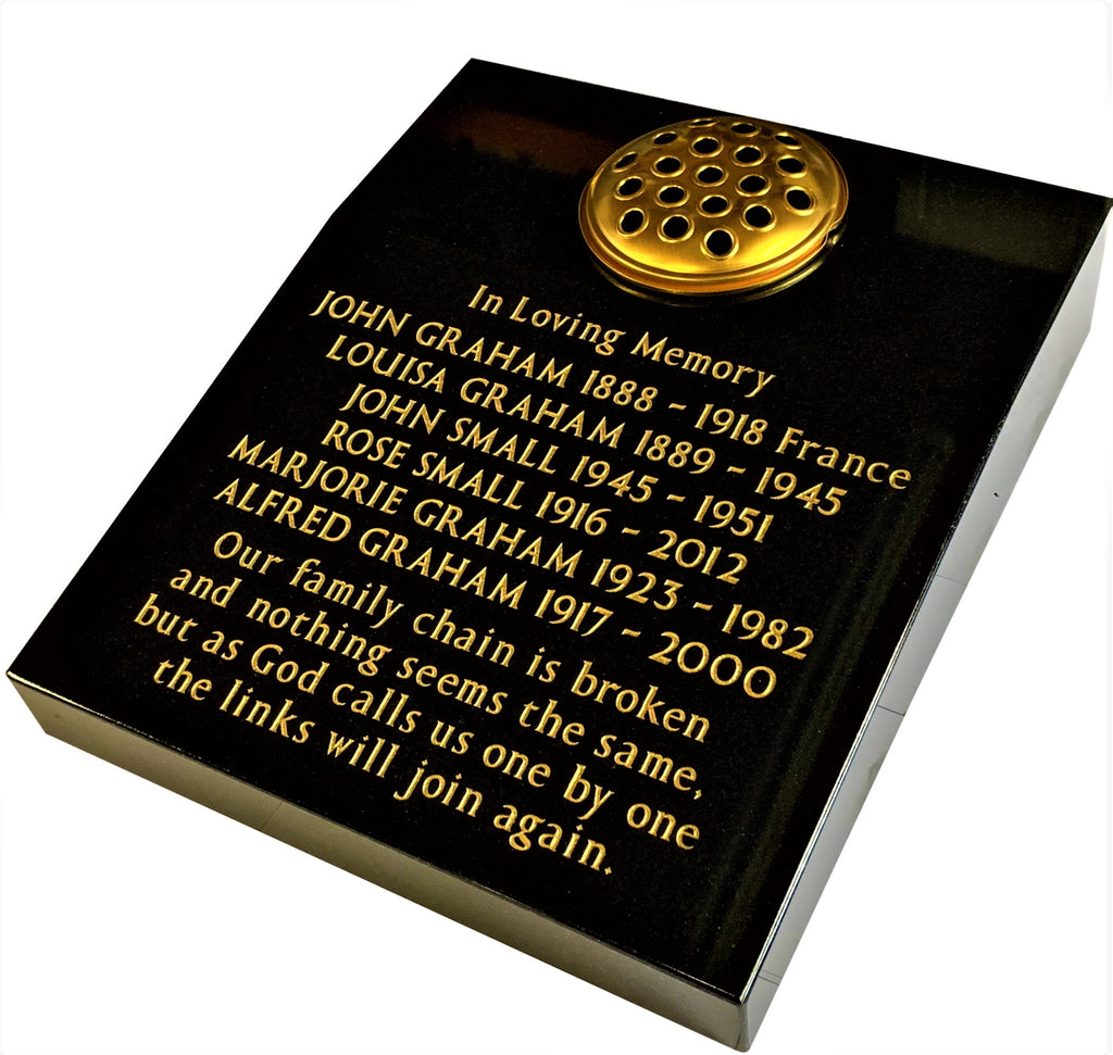18" x 15" Black Granite Memorial Wedge
