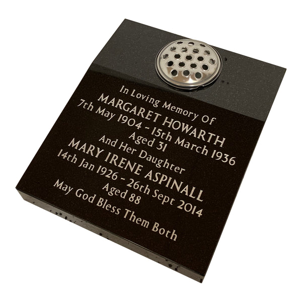 18" x 15" Black Granite Memorial Wedge