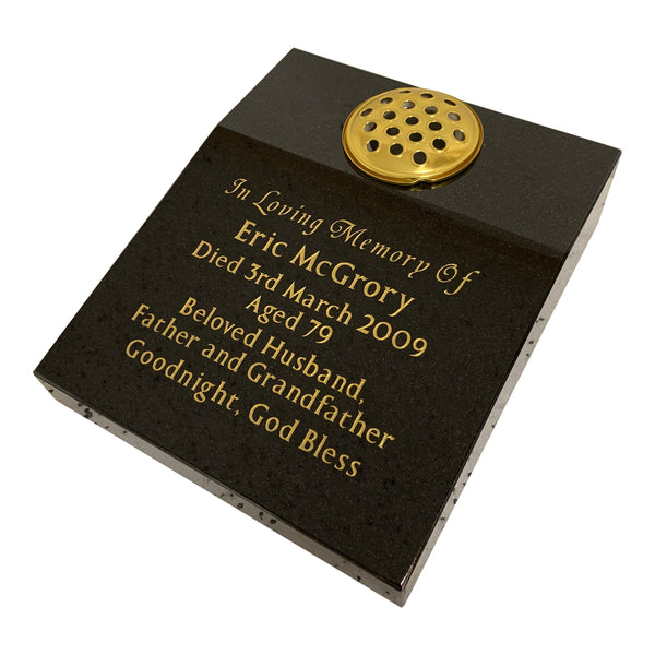 18" x 15" Black Granite Memorial Wedge