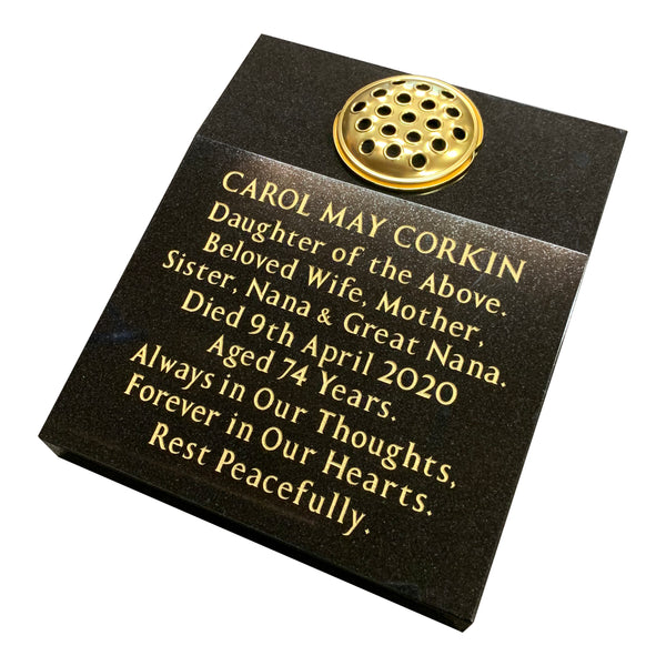 18" x 15" Black Granite Memorial Wedge