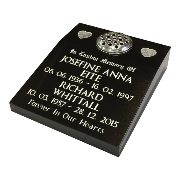18" x 15" Black Granite Memorial Wedge