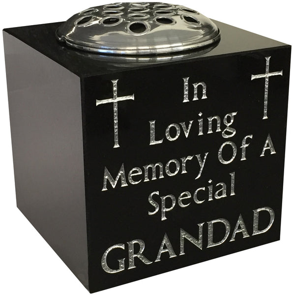 Black Granite Memorial Vase - Choice Of 4 Sizes
